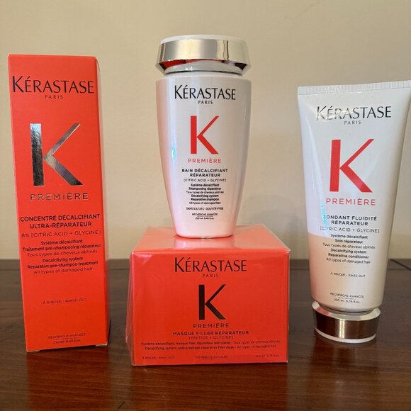 NEW! 4 Full size Kerestase Premiere Line--pre wash, shampoo, conditioner & mask - Picture 1 of 13